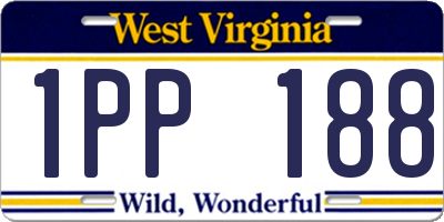 WV license plate 1PP188