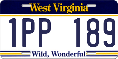 WV license plate 1PP189