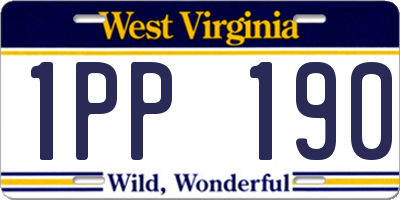 WV license plate 1PP190