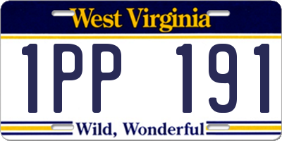 WV license plate 1PP191
