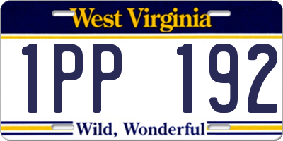 WV license plate 1PP192