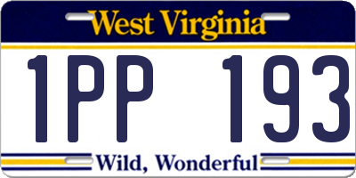 WV license plate 1PP193