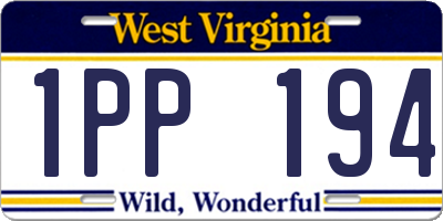 WV license plate 1PP194