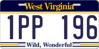 WV license plate 1PP196