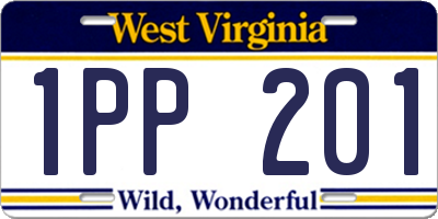 WV license plate 1PP201