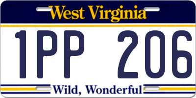 WV license plate 1PP206