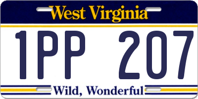 WV license plate 1PP207