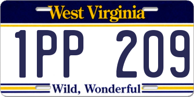 WV license plate 1PP209