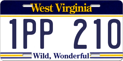 WV license plate 1PP210