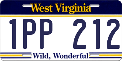 WV license plate 1PP212