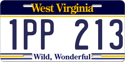 WV license plate 1PP213
