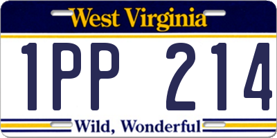 WV license plate 1PP214