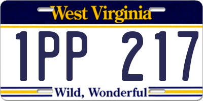 WV license plate 1PP217
