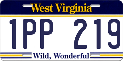 WV license plate 1PP219
