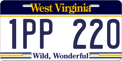 WV license plate 1PP220
