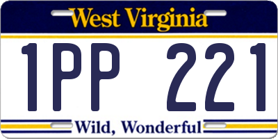 WV license plate 1PP221