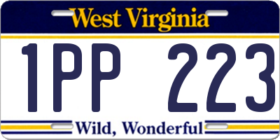WV license plate 1PP223