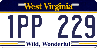 WV license plate 1PP229