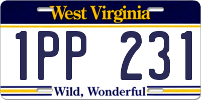 WV license plate 1PP231