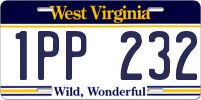 WV license plate 1PP232
