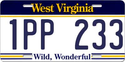 WV license plate 1PP233