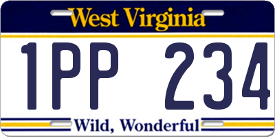 WV license plate 1PP234