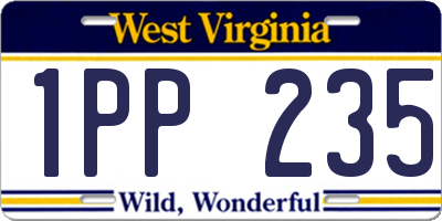 WV license plate 1PP235