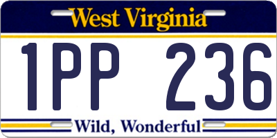 WV license plate 1PP236