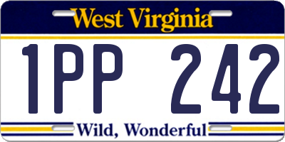 WV license plate 1PP242