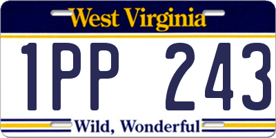 WV license plate 1PP243