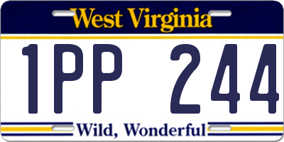 WV license plate 1PP244
