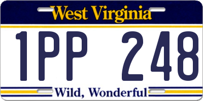 WV license plate 1PP248