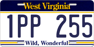 WV license plate 1PP255