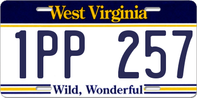 WV license plate 1PP257