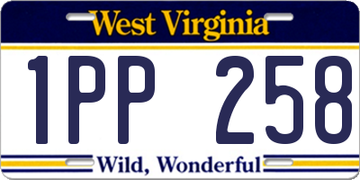 WV license plate 1PP258