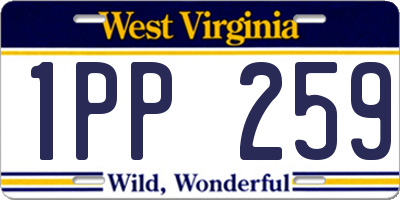 WV license plate 1PP259