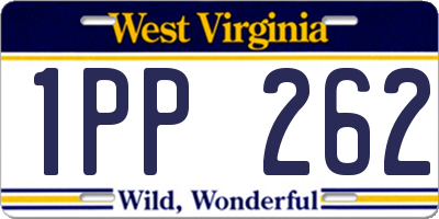WV license plate 1PP262