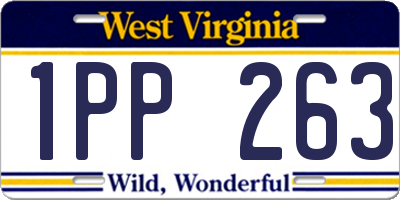 WV license plate 1PP263