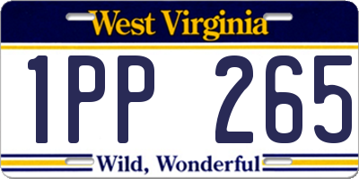 WV license plate 1PP265