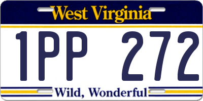 WV license plate 1PP272