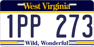 WV license plate 1PP273