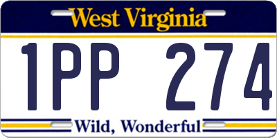 WV license plate 1PP274