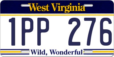 WV license plate 1PP276
