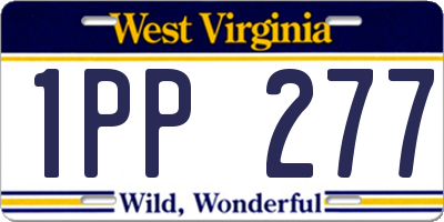 WV license plate 1PP277