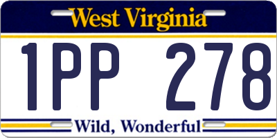 WV license plate 1PP278