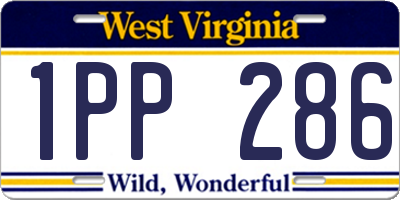 WV license plate 1PP286