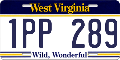 WV license plate 1PP289