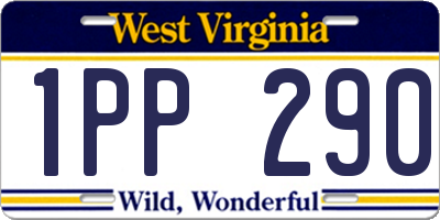 WV license plate 1PP290