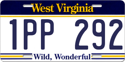 WV license plate 1PP292