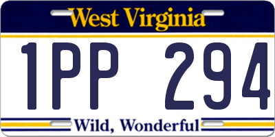 WV license plate 1PP294